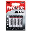 Eveready Silver Battery Carbon Zinc LR06 AA 1.5V Ref 621065 [Pack 4]