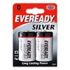 Eveready Silver Battery Carbon Zinc LR20 D 1.5V Ref 621070 [Pack 2]