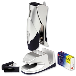 Rexel Gazelle Pod Dock Stapler Half-strip with No.56 Staples and Remover Silver and Black Ref 2101417
