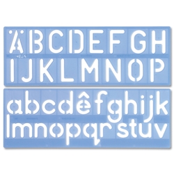Helix Stencil Set of Letters Numbers and £/p Symbols 50mm Upper And Lower Case 4-piece Ref H57010
