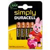 Duracell MN2400 Simply Battery AAA Ref 81235219 [Pack 4] - 81235219