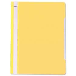 Leitz Standard Data Files Semi-rigid PVC Clear Front 20mm Title Strip A4 Yellow Ref 4191-00-15 [Pack 25]
