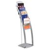 Literature Display Floor Stand 6 x A4 Pockets Silver
