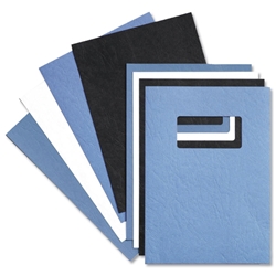 GBC Binding Covers Leatherboard Window 250gsm A4 Blue Ref 46735E [Pack 25x2]