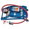 Twin Cylinder Foot Pump and Gauge 100psi 4mm Steel Base Delivery Hose