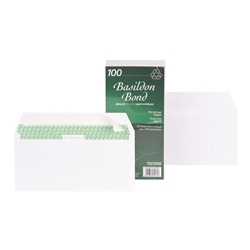 DL Envelopes from Basildon Bond,  Recycled Wallet Peel and Seal 100gsm White Ref F80275 [Pack 100]