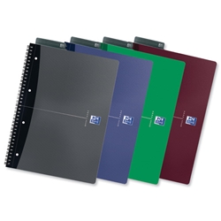 Oxford Office Notebook Wirebound Soft Cover Ruled 180ppp 90gsm A4 Assorted Ref 100105331 [Pack 5]