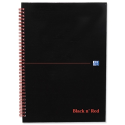 Black n Red Book Wirebound Recycled 90gsm 140pp A4 Ref 100080189 [Pack 5]