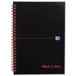 Black n Red Book Wirebound Recycled 90gsm 192pp A5 Ref 100080113 [Pack 5]