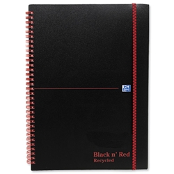 Black n Red Book Wirebound Recycled Polypropylene 90gsm 140pp A5 Ref 100080221 [Pack 5]