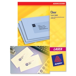 Avery Mini Labels Laser 65 per Sheet 38.1x21.2mm Clear Ref L7551-25 [1625 Labels]