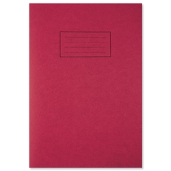 Silvine Exercise Book Ruled and Margin 80 Pages A4 Red Ref EX107 [Pack 10]