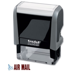 Trodat Office Printy 4912 Stamp Self-inking Airmail 18x46mm Reinkable Red and Blue Ref 43204
