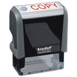 Trodat Office Printy 4912 Stamp Self-inking Copy 18x46mm Reinkable Red and Blue Ref 43241