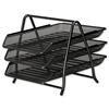 Mesh Letter Tray 3 Tier Scratch Resistant Stackable Front Load