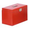 Metal File Box with 5 Suspension Files Tabs and Inserts Foolscap Red