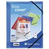 Exacompta Kreacover Folder Polypropylene Elasticated 3-Flap Translucent Blue Ref 55182E [Pack 25]