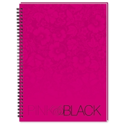 Oxford Pink and Black Notebook Breast Cancer Charity Wirebound Ruled 140pp A4 Ref 100080543 [Pack 5]