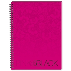Oxford Pink and Black Notebook for Breast Cancer Charity Wirebound Ruled 140pp A5 Ref 100080417 [Pack 5]
