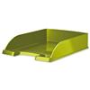 Bright Letter Tray Stackable Glossy Metallic Green