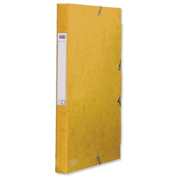 Elba Boston Box File Pressboard Elasticated Capacity 25mm A4 Yellow Ref 100200362 - Item image