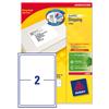 Avery Addressing Labels Laser Jam-free 2 per Sheet 199.6x143.5mm White Ref L7168-100 [200 Labels]