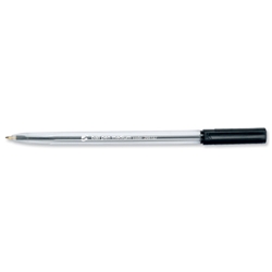 5 Star Ball Pen Clear Barrel Medium 1.0mm Tip 0.4mm Line Black [Pack 50]