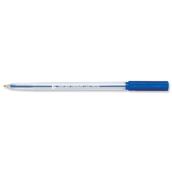 5 Star Ball Pen Clear Barrel Medium 1.0mm Tip 0.4mm Line Blue [Pack 50]