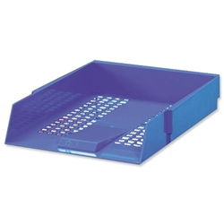 5 Star Letter Tray High-impact Polystyrene Foolscap Blue Ref CP0435SBLU