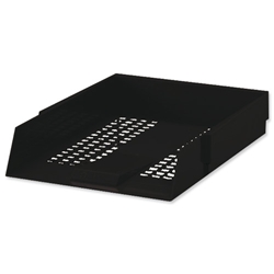 5 Star Letter Tray High-impact Polystyrene Foolscap Black Ref CP0435SBLK