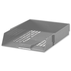 5 Star Letter Tray High-impact Polystyrene Foolscap Grey Ref CP0435SGRY