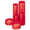 5 Star Desk Tidy with 6 Compartment Tubes Red - 295853