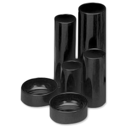 5 Star Desk Tidy with 6 Compartment Tubes Black
