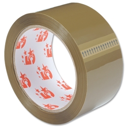 5 Star Packaging adhesive tape Polypropylene 50mm x 66m Buff [Pack 6]