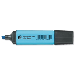 5 Star Highlighters Chisel Tip 1-4mm Line Blue [Pack 12]