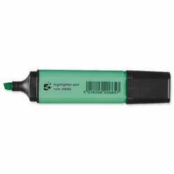 5 Star Highlighters Chisel Tip 1-4mm Line Green [Pack 12]
