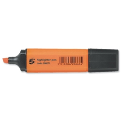 5 Star Highlighters Chisel Tip 1-4mm Line Orange [Pack 12]