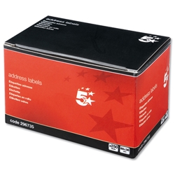 5 Star Address Labels 89x36mm on Continuous Roll [250 Labels]