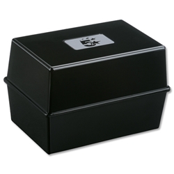 5 Star Card Index Box Capacity 250 Cards 8x5in 203x127mm Black