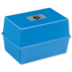 5 Star Card Index Box Capacity 250 Cards 8x5in 203x127mm Blue