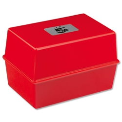 5 Star Card Index Box Capacity 250 Cards 8x5in 203x127mm Red