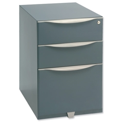 Trexus Filing Pedestal Steel Tall Under-desk 3 Drawer Foolscap W420xD564xH645mm Grey