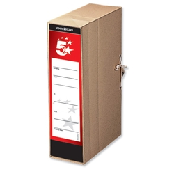 5 Star Storage Bag, Cardboard Box with Dust Flap Foolscap 102mm Capacity 356x248mm [Pack 25]
