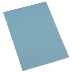 5 Star Square Cut Folder Recycled Pre-punched 250gsm Foolscap Blue [Pack 100]
