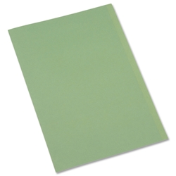 5 Star Square Cut Folder Recycled Pre-punched 250gsm Foolscap Green [Pack 100]