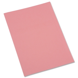 5 Star Square Cut Folder Recycled Pre-punched 250gsm Foolscap Pink [Pack 100]