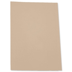 5 Star Square Cut Folder Recycled Pre-punched 170gsm Kraft Foolscap Buff [Pack 100]