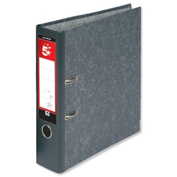 5 Star Lever Arch File 70mm spine width A4 Cloudy Grey [Packed 10]