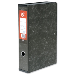 Box Files 5 Star Lock Spring with Ring Pull and Catch 75mm Spine Foolscap Cloud Effect [Pack 10]