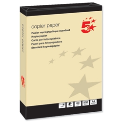 5 Star Coloured Copier A4 Paper Multifunctional Ream-Wrapped 80gsm Yellow [500 Sheets]